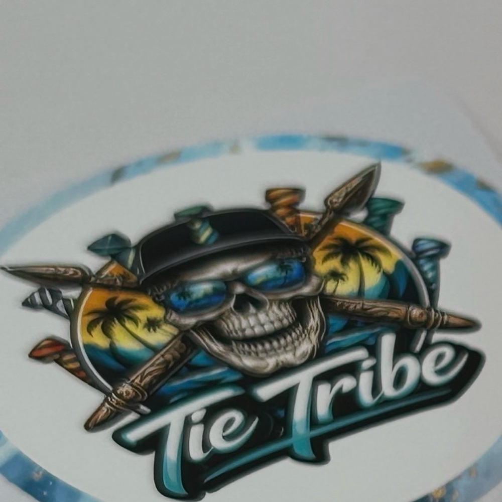 Tie Tribe Skull Sticker with Tropical Vibes